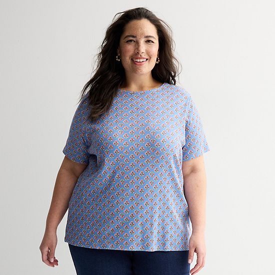Plus Size Croft & Barrow® Essential Crewneck Top