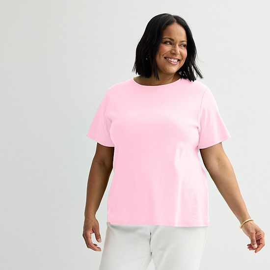 Plus Size Croft & Barrow® Essential Crewneck Top