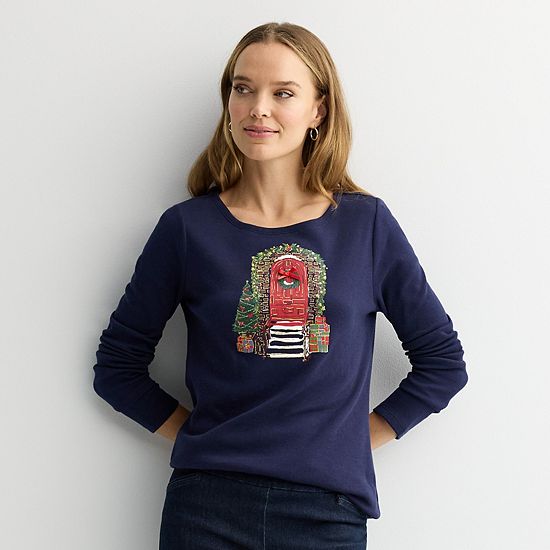 Women's Croft & Barrow® Holiday Tee
