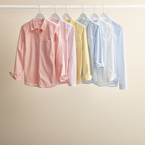 Women's Croft & Barrow® Essential One Pocket Button Down Shirt