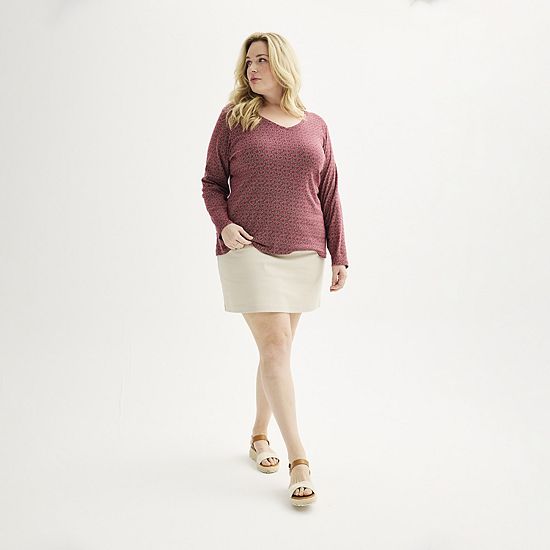 Plus Size Croft & Barrow® Essential V-Neck Top