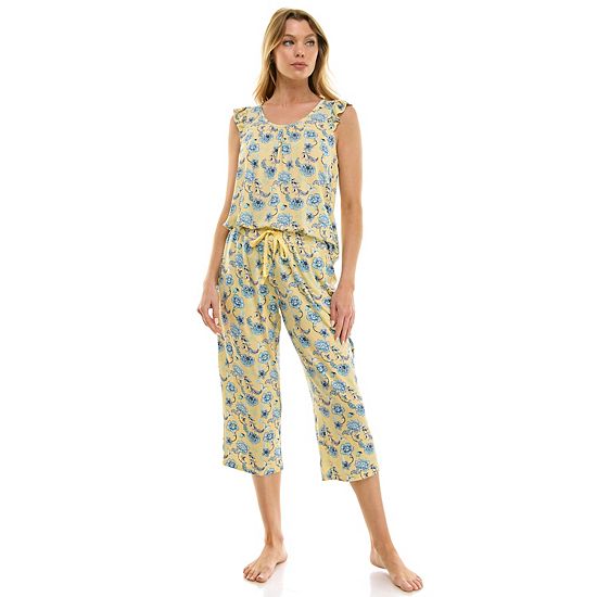 Women's Croft & Barrow® 2-Piece Sleeveless Tank Pajama Top & Capri Pants Sleep Set