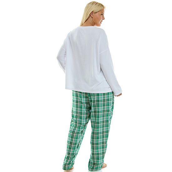 Plus Size Croft & Barrow® Henley Pajama Top & Flannel Pajama Bottoms Set