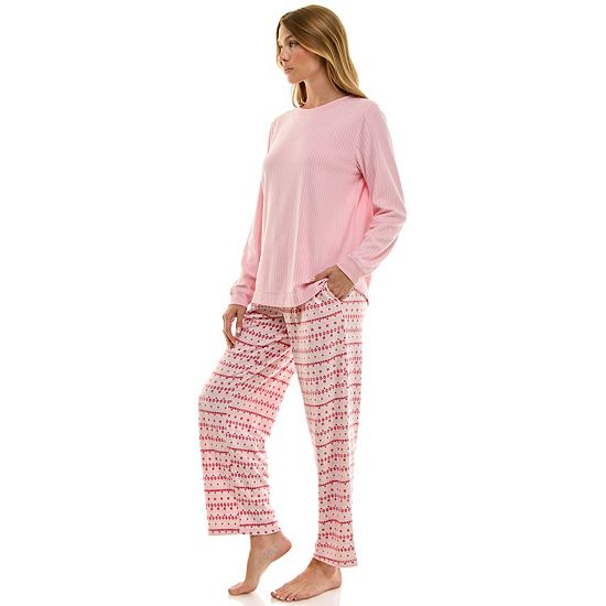 Women's Croft & Barrow® 2-pc. Micro Fleece Pajama Top & Pajama Bottoms Set