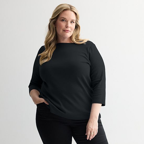 Plus Size Croft & Barrow® Boatneck Top
