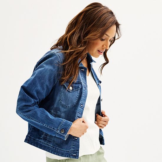 Women's Croft & Barrow® Button-Front Denim Jacket