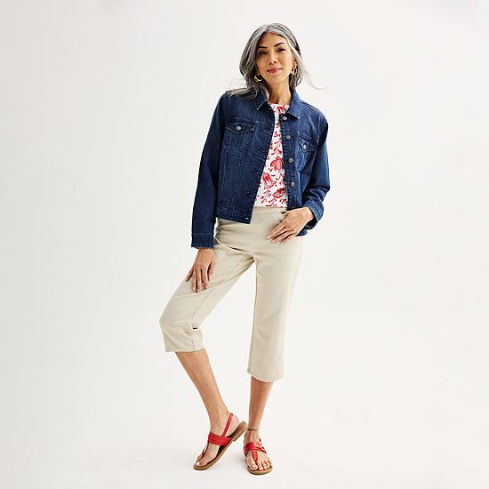 Women's Croft & Barrow® Button-Front Denim Jacket
