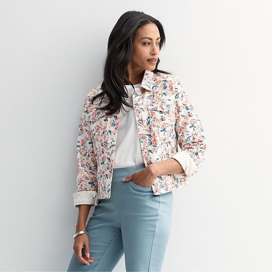 Women's Croft & Barrow® Button-Front Denim Jacket