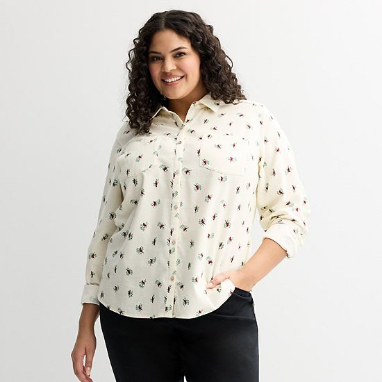 Plus Size Croft & Barrow® The Extra Soft Plaid Flannel Shirt