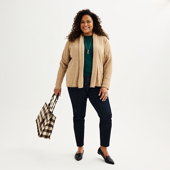 Plus Size Croft & Barrow® The Extra Soft Closureless Cardigan