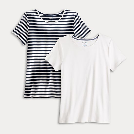 Plus Size Croft & Barrow® Crewneck Tee 2 Pack