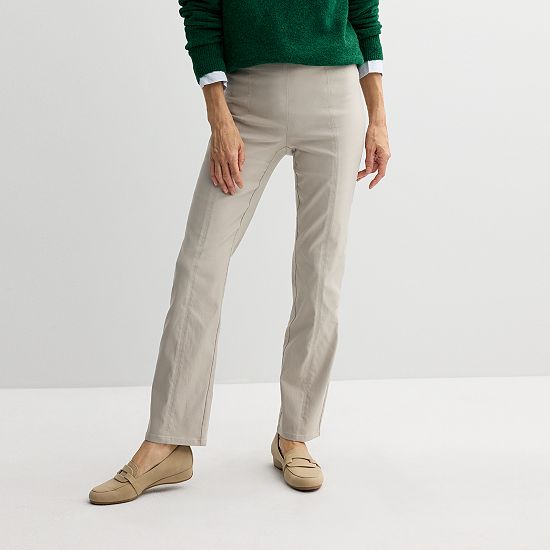 Women's Croft & Barrow® Seamed Straight Leg Pull-On Pants