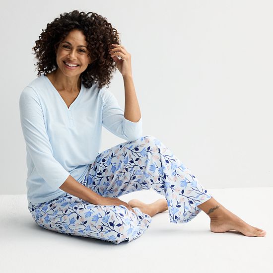 Women's Croft & Barrow Cozy Luxe Rib Sleep Top