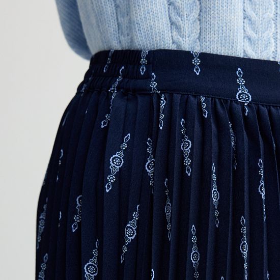 Petite Croft & Barrow® Pleated Midi Skirt