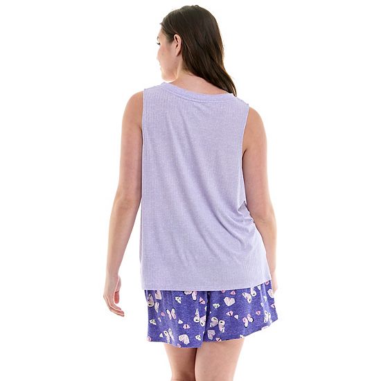 Women's Croft & Barrow® Lush Luxe 2-Piece Pajama Tank Top And Pajama Shorts Set