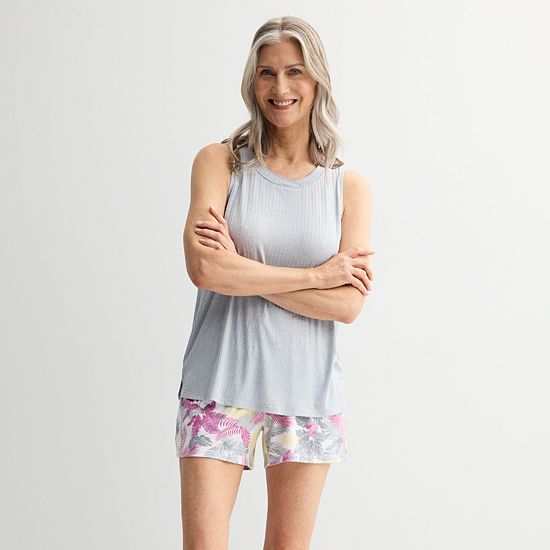 Women's Croft & Barrow® 2-Piece Lush Luxe Pajama Tank Top & Pajama Shorts Set