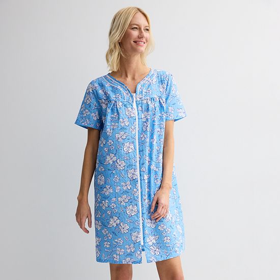 Women's Croft & Barrow® Woven Zip Short Robe