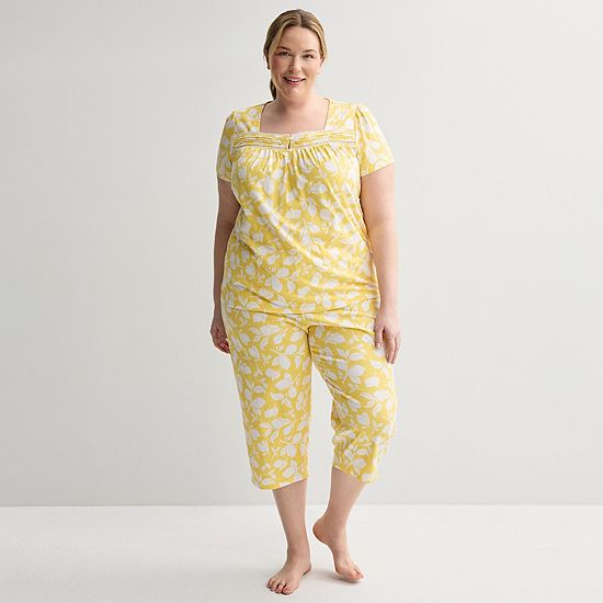 Plus Size Croft & Barrow® 2-pc. Pajama Top & Pajama Bottoms Set