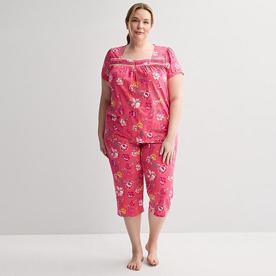 Plus Size Croft & Barrow® 2-pc. Pajama Top & Pajama Bottoms Set