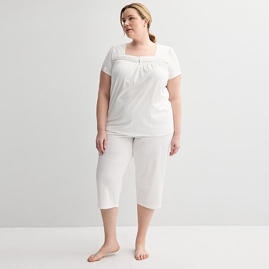 Plus Size Croft & Barrow® 2-pc. Pajama Top & Pajama Bottoms Set