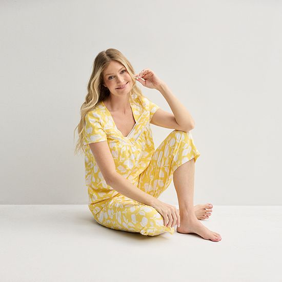 Women's Croft & Barrow® 2-pc. Pajama Top & Pajama Bottoms Set