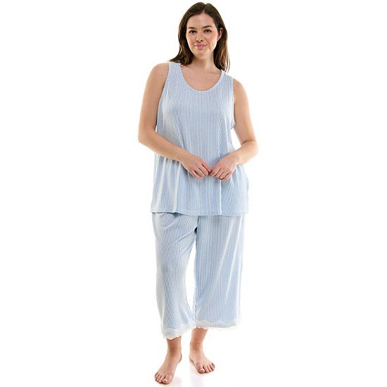 Plus Size Croft & Barrow® 2-Piece Sleeveless Pajama Top & Capri Pants Sleep Set