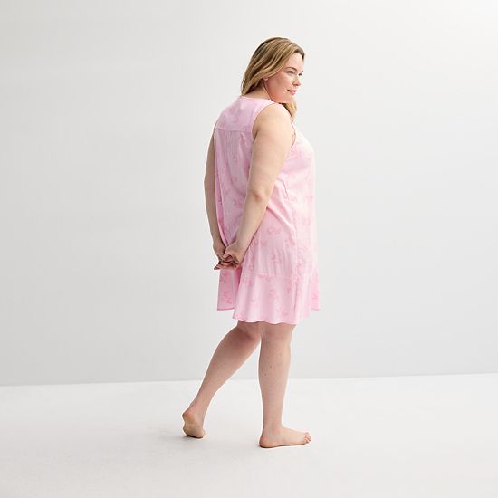 Plus Size Croft & Barrow® Woven Tie Sleepshirt