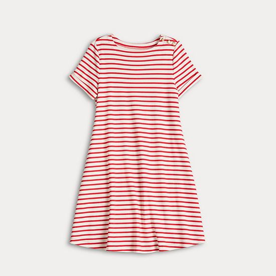 Women's Croft & Barrow® Buttoned Shoulder T-Shirt Dress