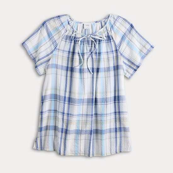 Women's Croft & Barrow® Raglan Splitneck Blouse