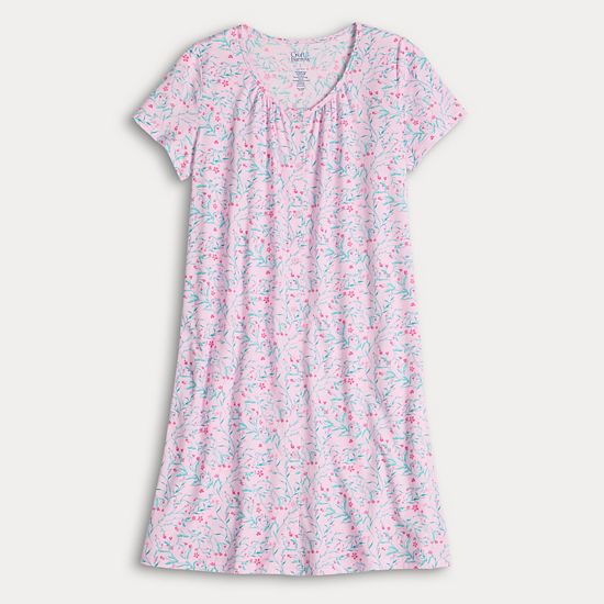 Women's Croft & Barrow® Short Sleeve Sleep Knit Gown