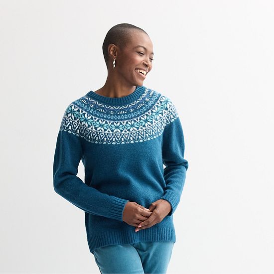 Women's Croft & Barrow® Crewneck Knitted Sweater