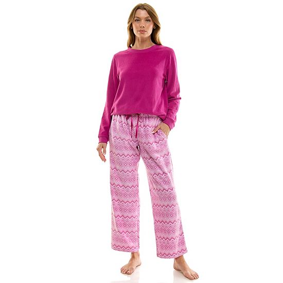 Women's Long Croft & Barrow® Pajama Top & Pajama Bottoms Set