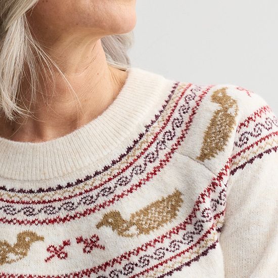 Women's Croft & Barrow® Loon Ringer Fair Isle Pullover Sweater