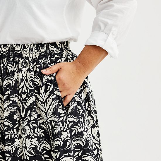 Plus Size Croft & Barrow® Polished Front Pull-On Skirt