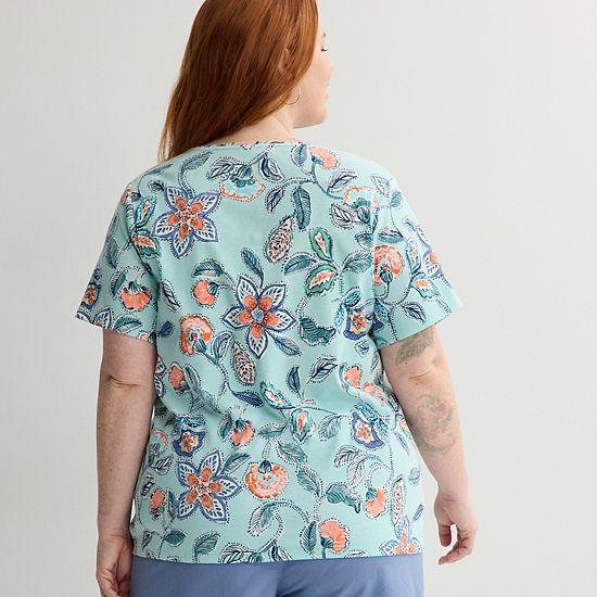 Plus Size Croft & Barrow® Essential Crewneck Top