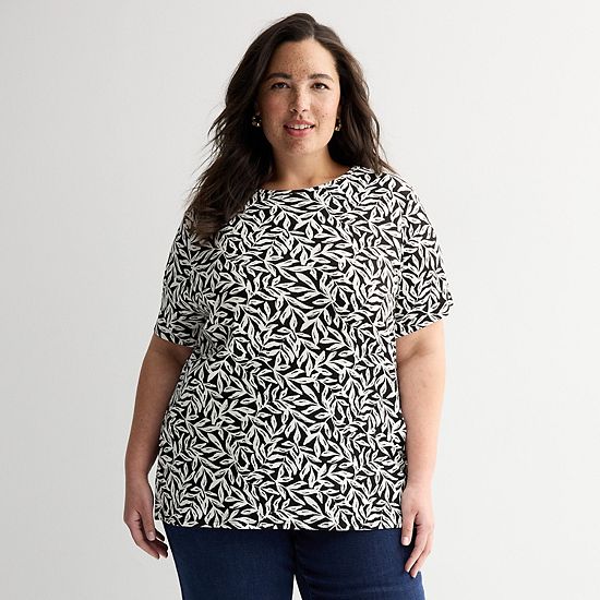  Plus Size Croft & Barrow® Essential Crewneck Top