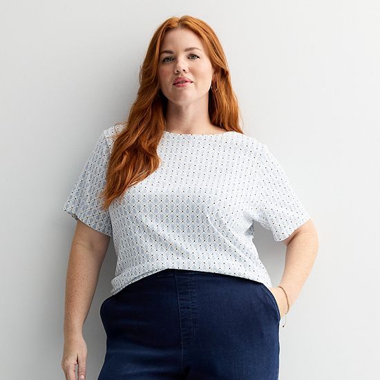  Plus Size Croft & Barrow® Essential Crewneck Top