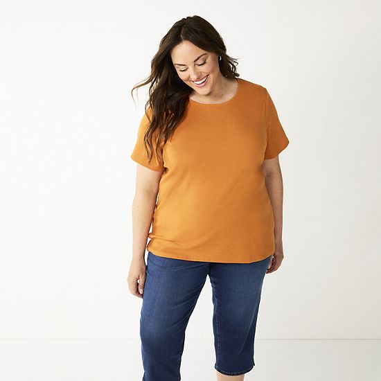  Plus Size Croft & Barrow® Essential Crewneck Top