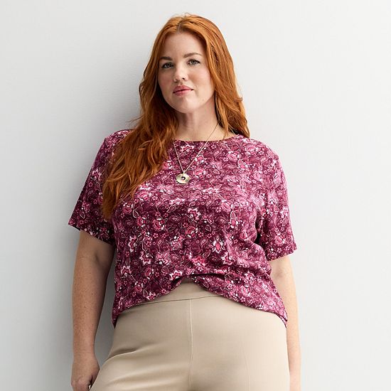  Plus Size Croft & Barrow® Essential Crewneck Top