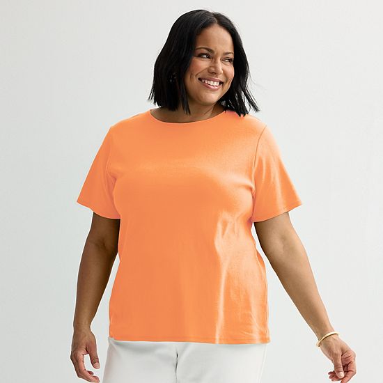  Plus Size Croft & Barrow® Essential Crewneck Top