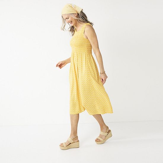  Women's Croft & Barrow® Smocked Midi Dress