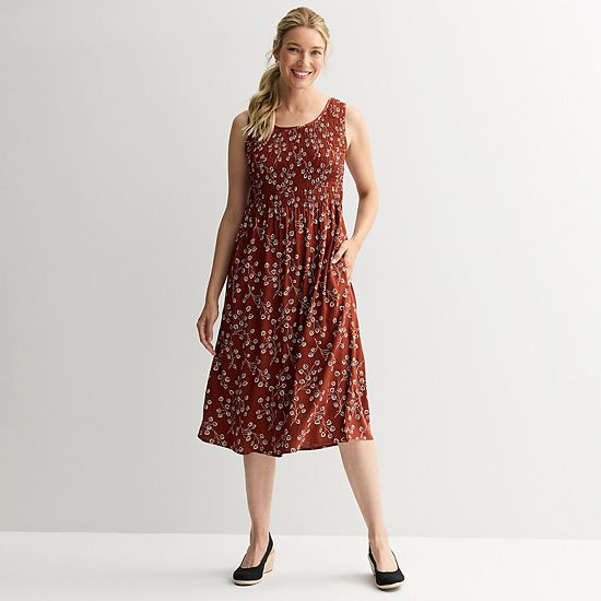  Women's Croft & Barrow® Smocked Midi Dress