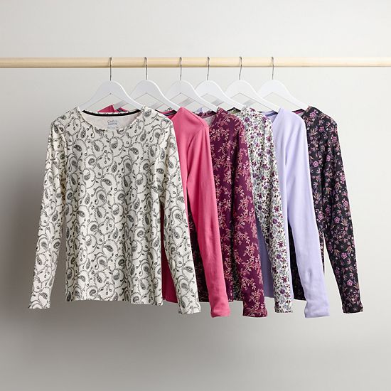  Women's Croft & Barrow® Essential Long-Sleeve Classic Crewneck Tee
