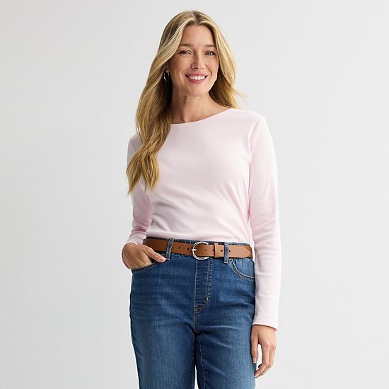  Women's Croft & Barrow® Essential Long-Sleeve Classic Crewneck Tee