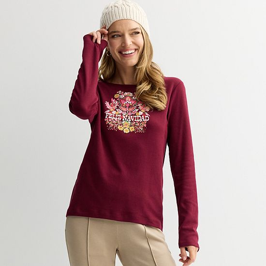  Women's Croft & Barrow® Holiday Tee