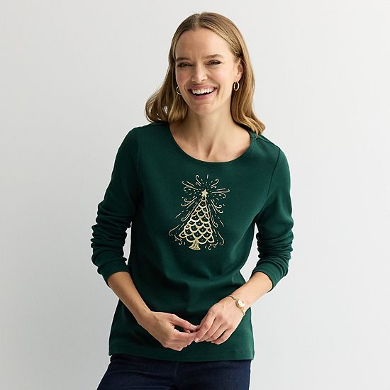  Women's Croft & Barrow® Holiday Tee