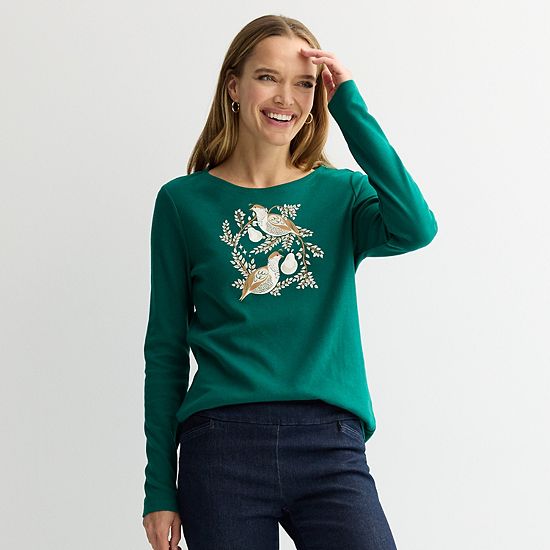  Women's Croft & Barrow® Holiday Tee