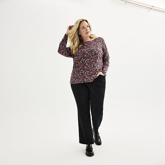  Plus Size Croft & Barrow® Essential Crewneck Long Sleeve Tee