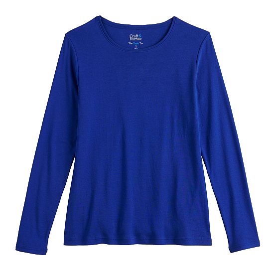  Petite Croft & Barrow® Crewneck Long-Sleeve Tee