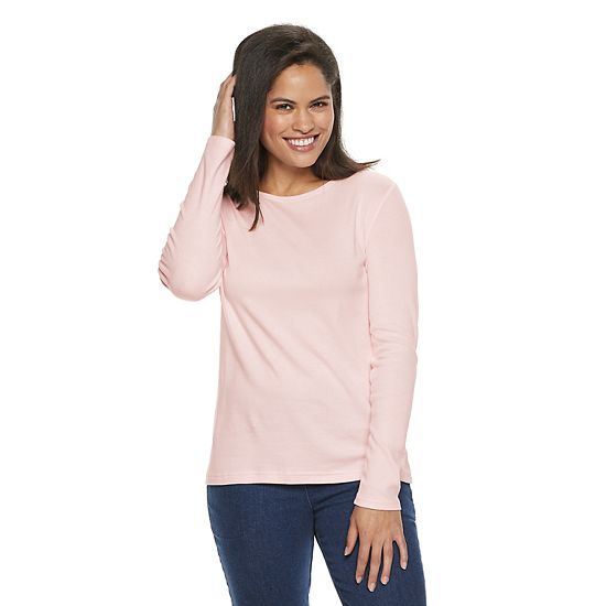  Petite Croft & Barrow® Crewneck Long-Sleeve Tee
